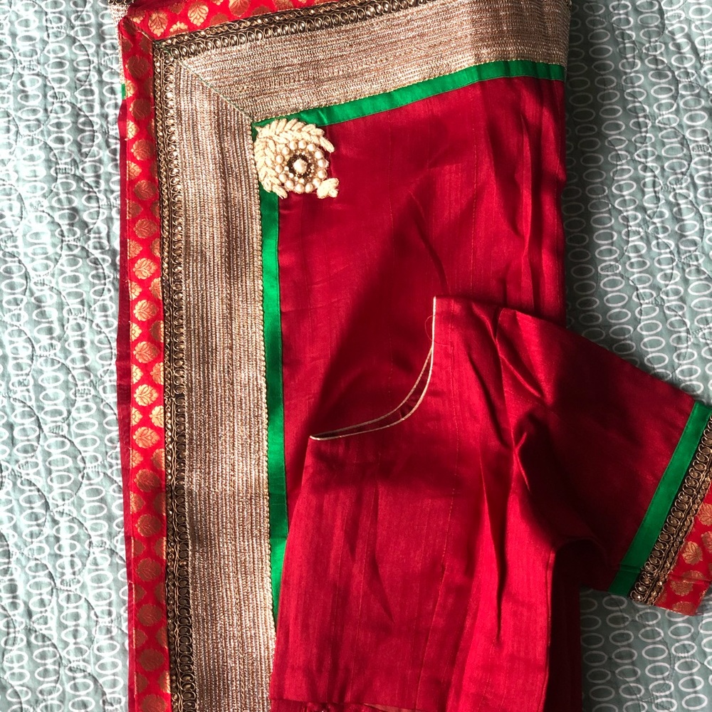 Cardinal red saree